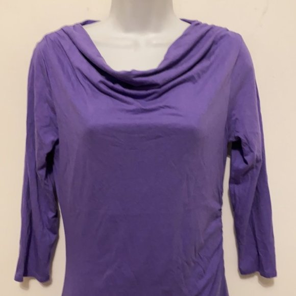 Patagonia Seabreaks Cowl Neck Asymmetrical A Line Purple Dress Size Medium - Picture 3 of 8